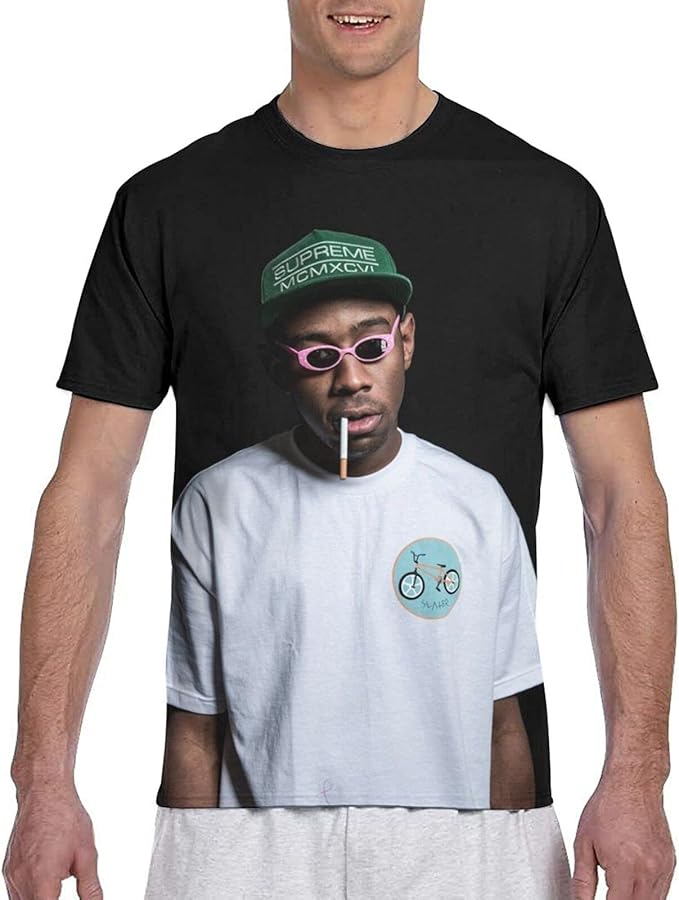 Amazon.com: Men's 3D Printing T-Shirt Tyler-The-Creator Round Neck Short Sleeve Men's Popular 