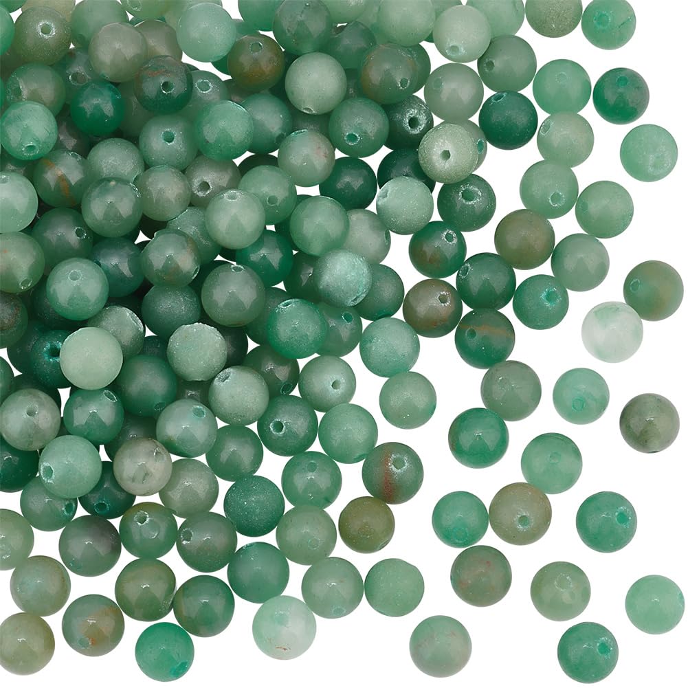 OLYCRAFT 200pcs 8mm Natural Green Aventurine Beads Nature Jasper Beads Round Loose Gemstone Beads Energy Stone for Bracelet Necklace Jewelry Making
