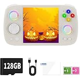 RG Cube Retro Game Console,3.95 Inch IPS Classic System Retro Video Games Consoles,with 128G TF Card,Supports Wireless Networt Handheld Console with 5200mAh Battery Casual Game Console(White)