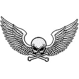 KlicnowWinged Skull Embroidered Patch 10.2cm x 6.5cm (4" X 2-1/2")
