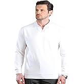 Men's Polo Shirts by Bright Moon - Lightweight 70% Cotton Stretch Fabric, Moisture-Wicking Short Sleeve Polo Shirt