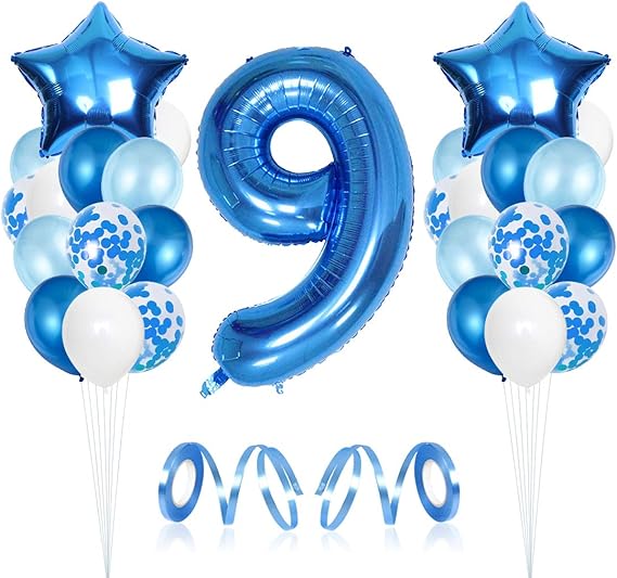 Articles De Fete Banniere Ballons Bougie Badge 9th Fete D Anniversaire Ensemble 9 Ans Filles Guirlandes Bannieres