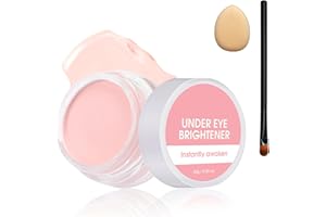 EUPHILY Under Eye Brightener Concealer, Long-Lasting Hydrating and Waterproof Color Corrector for Dark Circles, Full Coverage Lightweight Undereye Brightening Cream with Puff & Concealer Pen, #04 Pink