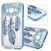 Core Prime Case, Mavis's Diary Shock Absorption Protective Soft TPU Rubber Case PC Bumper Blue Feather Campanula Clear Slim Fit Cover for Samsung Galaxy Core Prime SM-G360F & Dust Plug & Crystal Pen