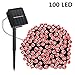 SOLMORE Solar String Lights, 55.8ft/17M 100 LED Solar Outdoor Fairy String Lights Starry Fairy Lights,Ambiance Lighting Waterproof for Holiday Wedding Gardens Home Party Patio Landscape Decor Red