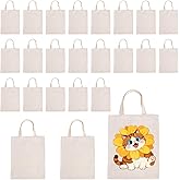 TATOTUTOTA Canvas Tote Bag Bulk 24 Pack Sublimation Tote Bags, Lightweight Medium Reusable Grocery Shopping Cloth Bags for Heat Transfer Vinyl(13.7x15in)