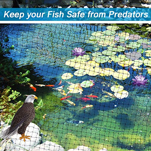 OGORI 14 x 20 ft Pond Netting Bird Netting with 14 Heavy-Duty Steel Garden Staples Stakes,Reusable and Doesn't Tangle - Protective Netting Against Birds,Deer and Other Animals - Thumbnail 2