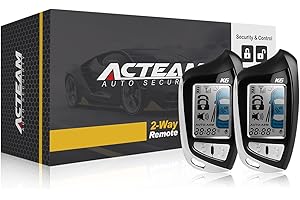 Acteam 2 Way LCD Car Alarm System Car Security with Remote Start System DC12V 1500M Long Remote Range
