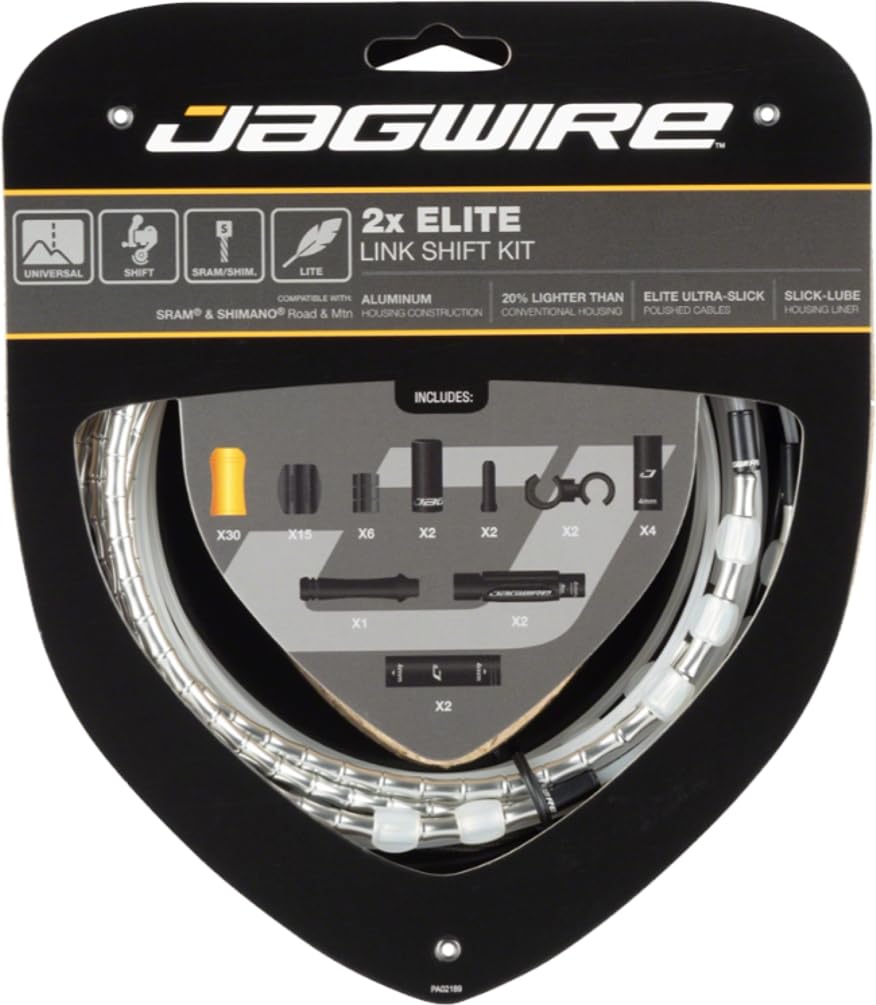 Jagwire 2X Elite Link Shift Kit Adult Unisex Shifters and Cables, Silver, One Size