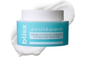 Bliss Drench & Quench Hyaluronic Acid Cream to Water Moisturizer | Lightweight Face Cream with 4 Types of Hyaluronic Acid for All Day Hydration and Plump Skin | Clean Vegan & Cruelty Free 1.7 fl oz