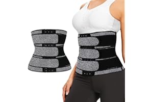 Jntahecg Women's Waist Trainer Belt, Slimming Sauna Sweat Waist Corset Trimmer Shaper Belt, Tummy Wrap Belt for Weight Loss (