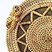 YOUNG-X Crossbody round Straw bag,Women Weave Handmade Rattan Shoulder Leather Straps Summer Beach