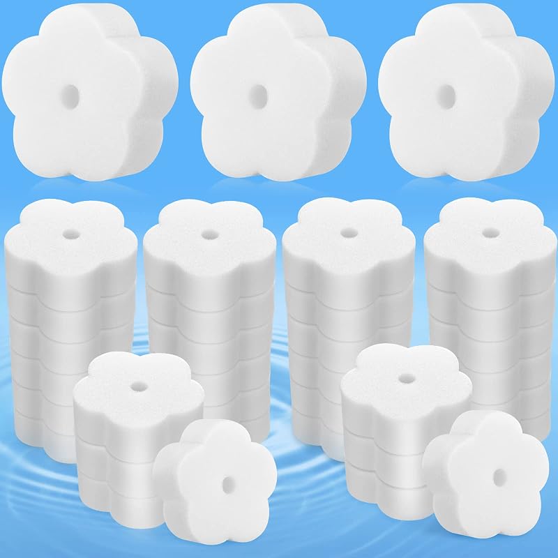 Patelai 40 Pcs Hot Tub Sponge Oil Absorbing Cleaning Sponges Floret Style