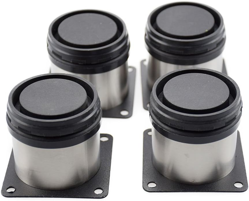 Xmada Metal Cabinet Furniture Legs Stainless Steel Cabinet Feet Adjustable Kitchen Feet Round (50 x 50 mm)