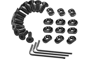 PUKESI 12 Set T-Nut and Screw Replacement Sets for M-Rails Mounting, Long Screws or Short Screws & T Nuts Picatinny Rail Accessories with 3 Allen Wrenches (12mm Long Screws-12 Pcs)