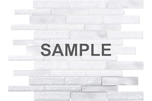 Modket TDH497AL-S Sample Pearl White Iridescent Crystal Glass Aluminum Metallic Metal Linear Modern Mosaic Tile Backsplash Kitchen Bath Bathroom Shower Interior Wall