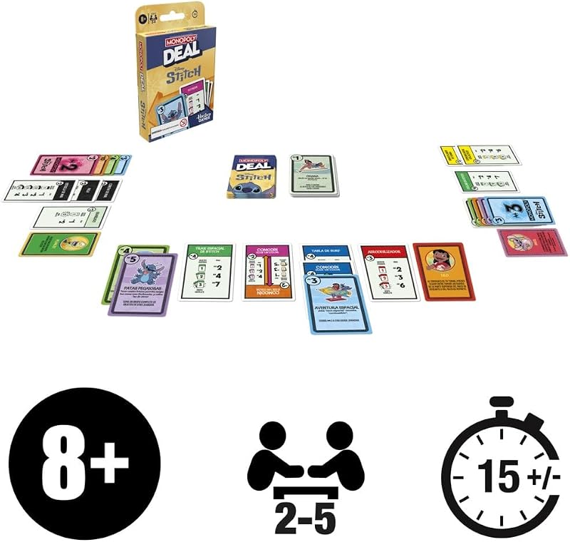 Jogo de Cartas Monopoly Deal: Edição Disney Stitch - Versão Espanhola