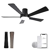 SODSEA 52 Inch Ceiling Fan with Light, Black