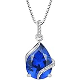 STARCHENIE 925 Sterling Silver Necklaces for Women Pear Cut Birthstone Pendant Necklace Jewelry Gift