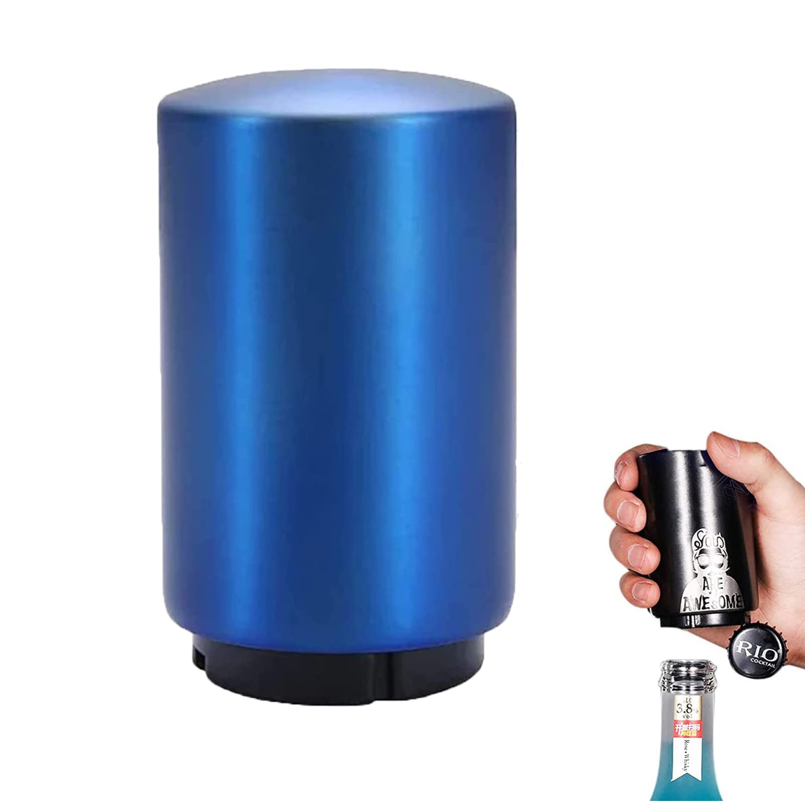 Father's Day Gift for Dad, YUDANSI Push Down Bottle Opener, Automatic Beer Openers, Stainless Steel Bottle Cap Mover, Funny Kitchen Gadgets, Beer Bar Accessories Gifts for Him BF, Magnetic Corkscrew