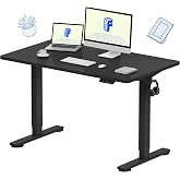 FLEXISPOT EN1 One-Piece Standing Desk, Electric Adjustable with 4 Memory Presets, 176 LBS Capacity, Stable &amp; Quiet, Seamless Desktop for Home Office &amp; Dual Monitors, 48"x24" Black