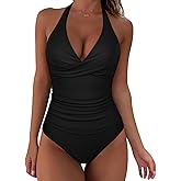 SUUKSESS Women Sexy Halter Tankini Bathing Suits Slimming Tummy Control High Waisted Swimsuits 2 Piece