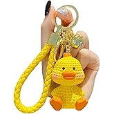 TOU-BEGUIN Charms Keychain for Bag, Purse, Backpack, Cute Yellow Duck Car Key Ring Decoration, Delicate Handbag Keys Resin Accessories Gifts for Kids Girls Women
