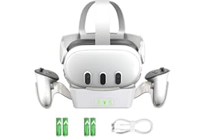 SHANSHUI Charging Dock Compatible with Meta Quest 3, Charging Dock Compatible with Meta Quest 3, Fast Charging with 4X Rechargable Batteries 2 Detachable Controller Stands for Oculus Quest 3 VR Headset