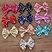 CÉLLOT Party Festival Baby Girls Sparkling Bows Clips 15PCS Glitter Sequins 4