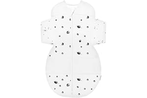 Happiest Baby SNOO Sleep Sack - 100% Organic Cotton Baby Swaddle Blanket - Doctor Designed Promotes Healthy Hip Development (Ivory Planets, Large)
