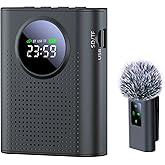 Jkoailiwi Voice Amplifier with Magnetic Wireless Lapel Microphone, 15W Mini Megaphone for Classroom, Portable Speaker PA System for Teachers, Elderly, Yoga, Tour Guide, Bluetooth Voice Amplifier