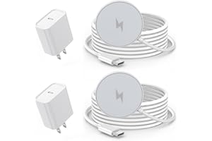 KRUIDVAT Magnetic Wireless Charger for iPhone 17 16 15,2Pack 6FT 15W Apple Fast Mag-Safe Charger with USB C Fast Charging Block for iPhone 17/17 Air/16/16 Pro/Pro Max/15/14/13/Plus/Pro/Pro Max,AirPods 3/Pro 2