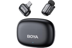 BOYA mini 2 Wireless Lavalier Microphone for iPhone 15-17/Android,Noise Cancellation,App Control, 48kHz/24-Bit, 30H Battery M