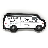 Stinking Patch Co. Free Ammo Van PVC Rubber Funny Tactical Hook Patch (1 pc, Rectangular, 3.2" x 1.4", Humor, Military/Survival)