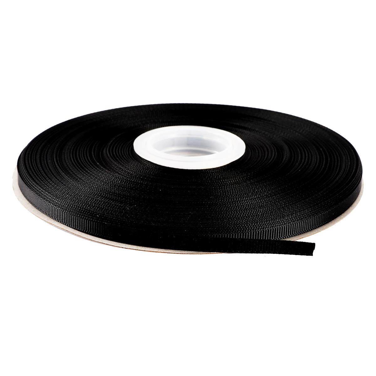 ITIsparkle 6mm Grosgrain Ribbon 45 Meters-Roll Set for Gift Wrapping Scrap Books Party Favor Hair Braids Baby Shower Decoration Cake Decoration Floral Arrangement Craft Supplies, Black Ribbon