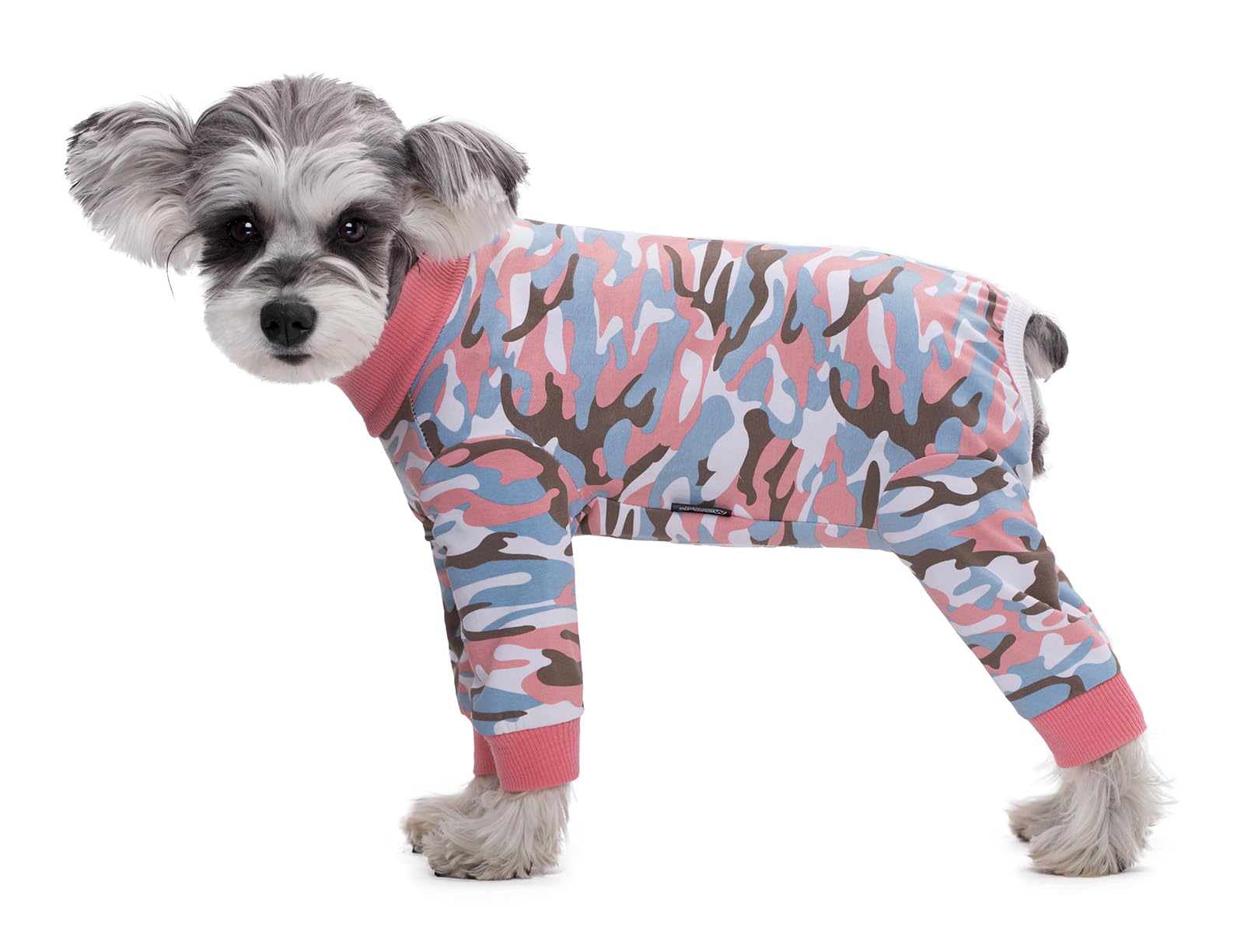 Small Dog Clothes,Elastic Pet Onesie Protect Joints Anti-hair Anti Licking Dog Clothing,Wound Protection Puppy Pajamas Jumpsuit For Small Medium Dogs_L(Pink Camouflage)