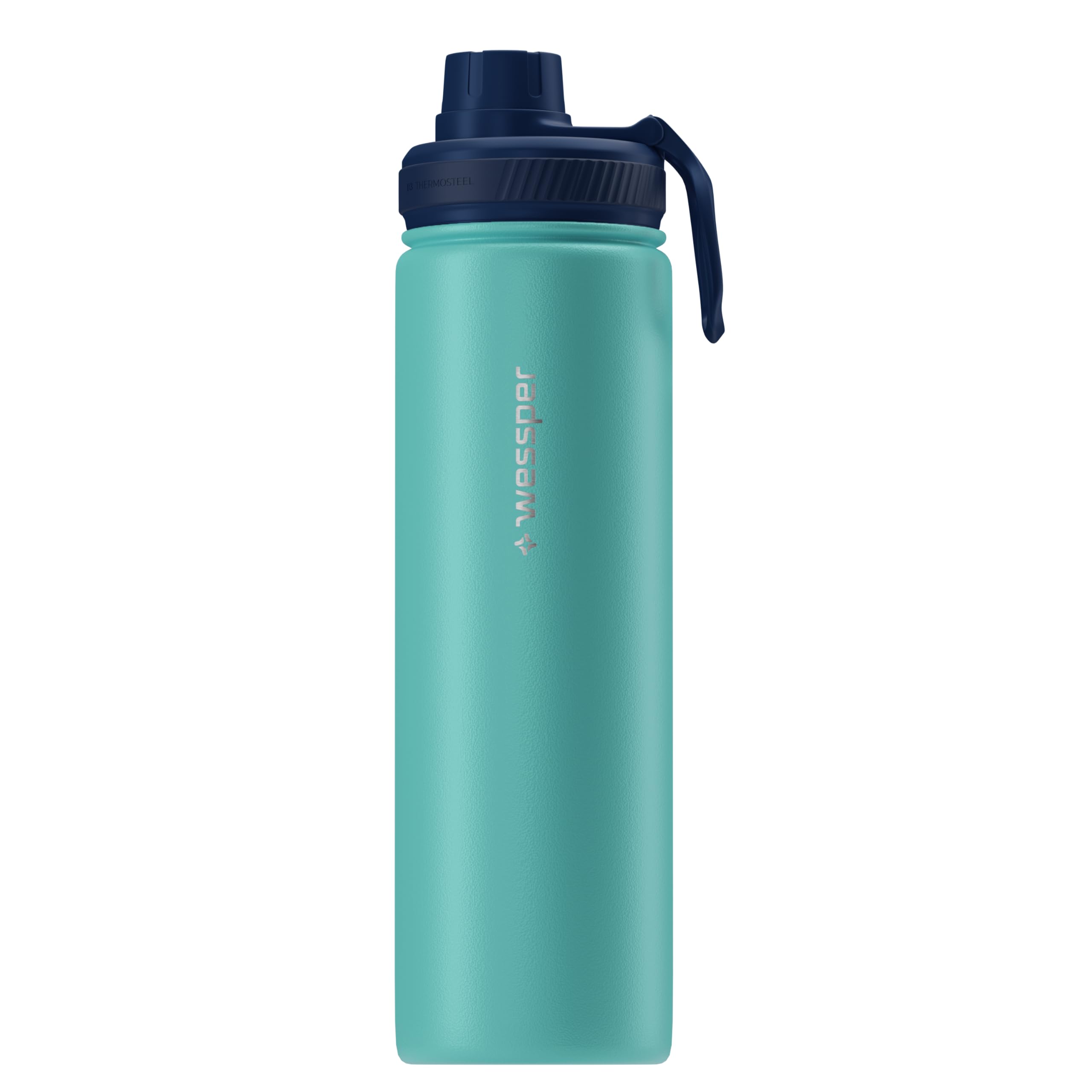 Wessper Stainless Steel Drinking Water Bottle 700ml Leakproof Thermos Bottle BPA-Free with 3 Lids | Marine Drinking Bottle Sport Keeps Hot and Cold | Vacuum Insulated Metal Bottle for Work Gym Travel