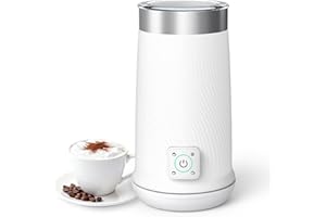 Milk Frother, 4-in-1 Electric Milk Steamer with Warm and Cold Foam Maker, Milk Heater and Warmer Hot & Cold Milk Foamer Maker