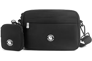 COOWONE Dog Training Treat Pouch for Treats, Kibbles, Toys, Fanny Pack with Small Pouch, Cross-Body Bag Built in Poop Bag Dispenser, Pet Food Carrier Bag Outdoor Travel Shoulder Bag (Black 2.0)