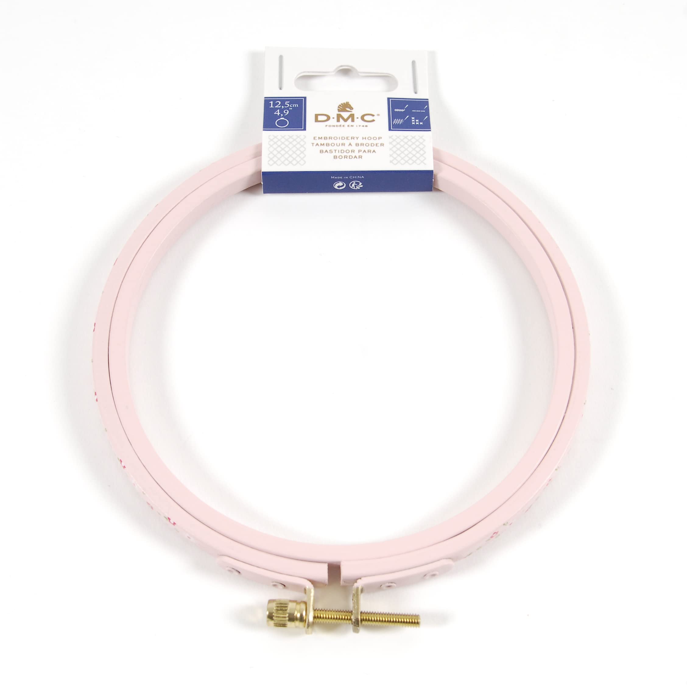 DMC MP001/125 Pink Embroidery Hoops Round, Wood, Pink, 12.5 x 1.5 x 12.5 cm