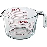 Pyrex 4-Cup Measuring Cup, Clear with Red Graphics