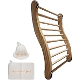 BESTNEWIE Red Cedar Sauna Backrest for Barrel or Infrared Sauna Slip-Resistant, Non-Toxic, Comfortable S-Shape Design - Cedar Sauna Accessories with Felt Sauna Hat and Seat Pad (1 Pack)