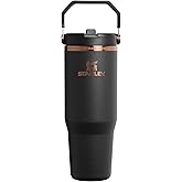 STANLEY x IceFlow 2.0 Flip Straw Tumbler with Handle, 30 oz | Twist on Lid and Flip Up Straw | Leak Resistant Water Bottle | Insulated Stainless Steel | BPA-Free | Messi Goat Black