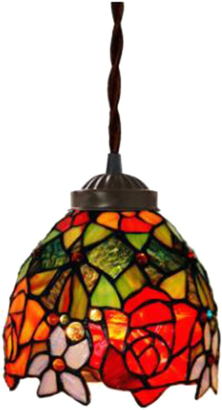 Tiffany Style Lámpara Colgante Luces De Araña,E26 Vidrieras Pantalla De