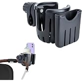 Cup Holder Compatible with Cybex Stroller | Rotable and Adjustable, Stroller Cup Holder with Phone Slot