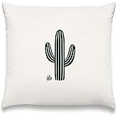 Xolytar Green and White Boho Decorative Throw Pillow Covers, Minimalist Watercolor Cactus Plant Pillow Cases, Southwestern Desert Nature Art Decor for Sofa Couch Living Room 18x18in