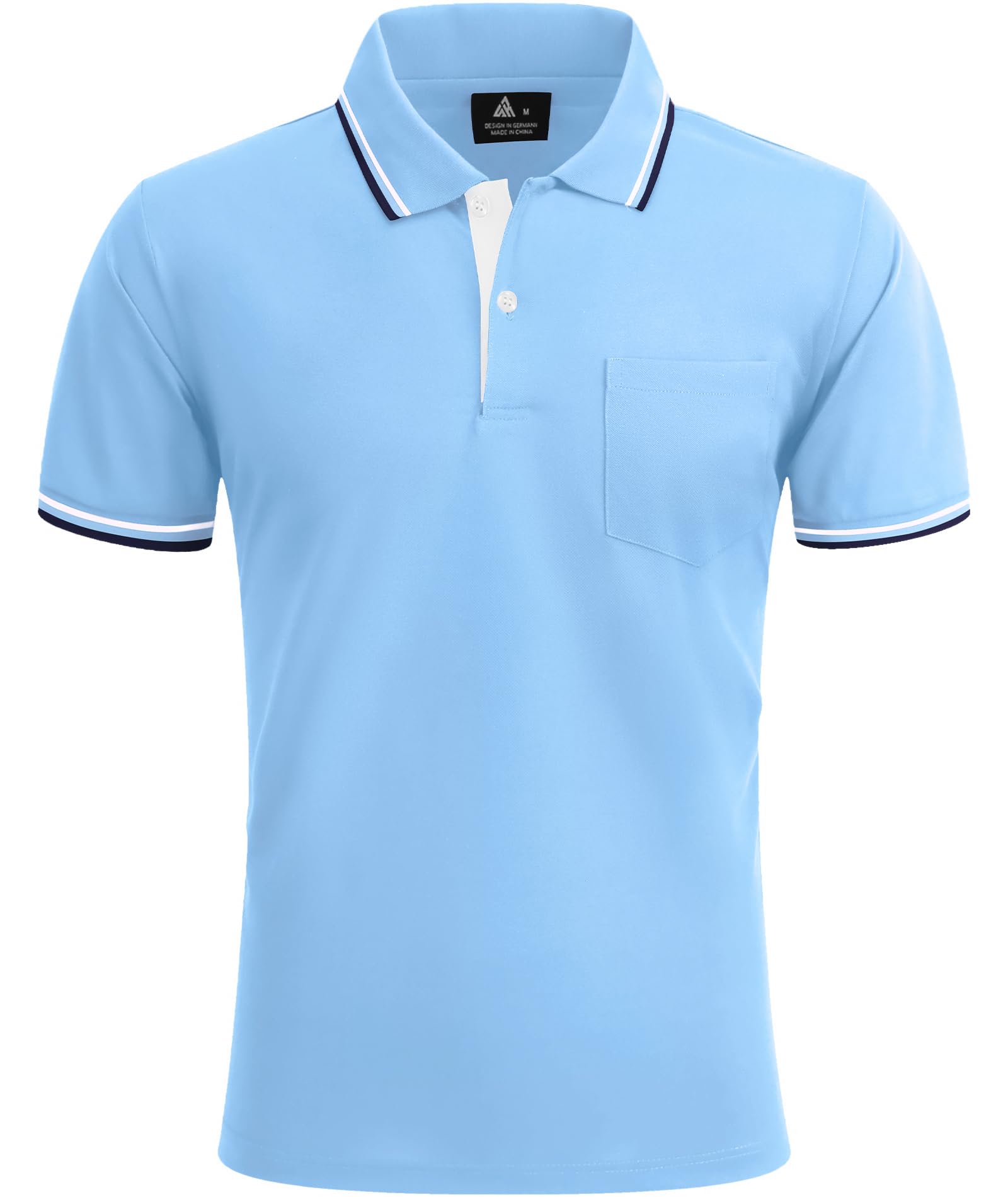 LLdress Herren Kurzarm Poloshirt Atmungsaktiv Schnelltrocknend Tshirt Freizeit Sport Sommer Poloshirts Männer Knopfleiste Polohemd 2