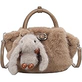 Extolove Furry Purse Mini Fluffy Tote Bag Designer Fuzzy Crossbody Handbag Faux Fur Purses for Women Plush Bags
