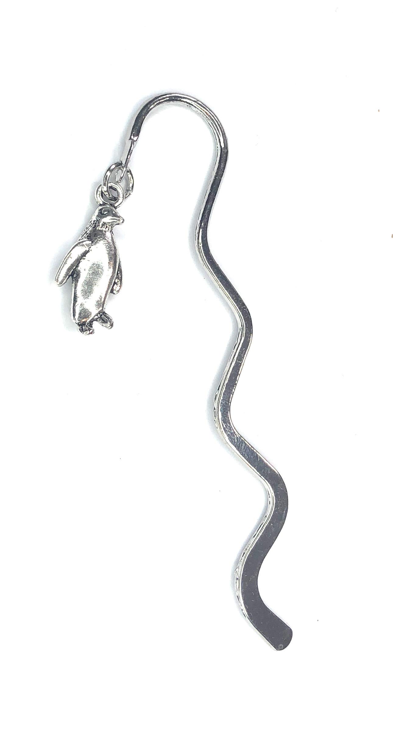 FizzyButton Gifts Silver Tone mini Bookmark with Silver Tone Penguin Charm, in Gift Bag