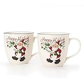 Pfaltzgraff Winterberry Mug Porcelain Naughty And Nice (Set of 2), 20 oz, Assorted -